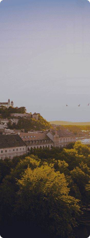 Panoráma Bratislavy s Bratislavským hradom
